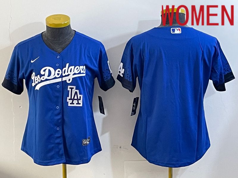 Women Los Angeles Dodgers blank 2024 blue jersey 202411298